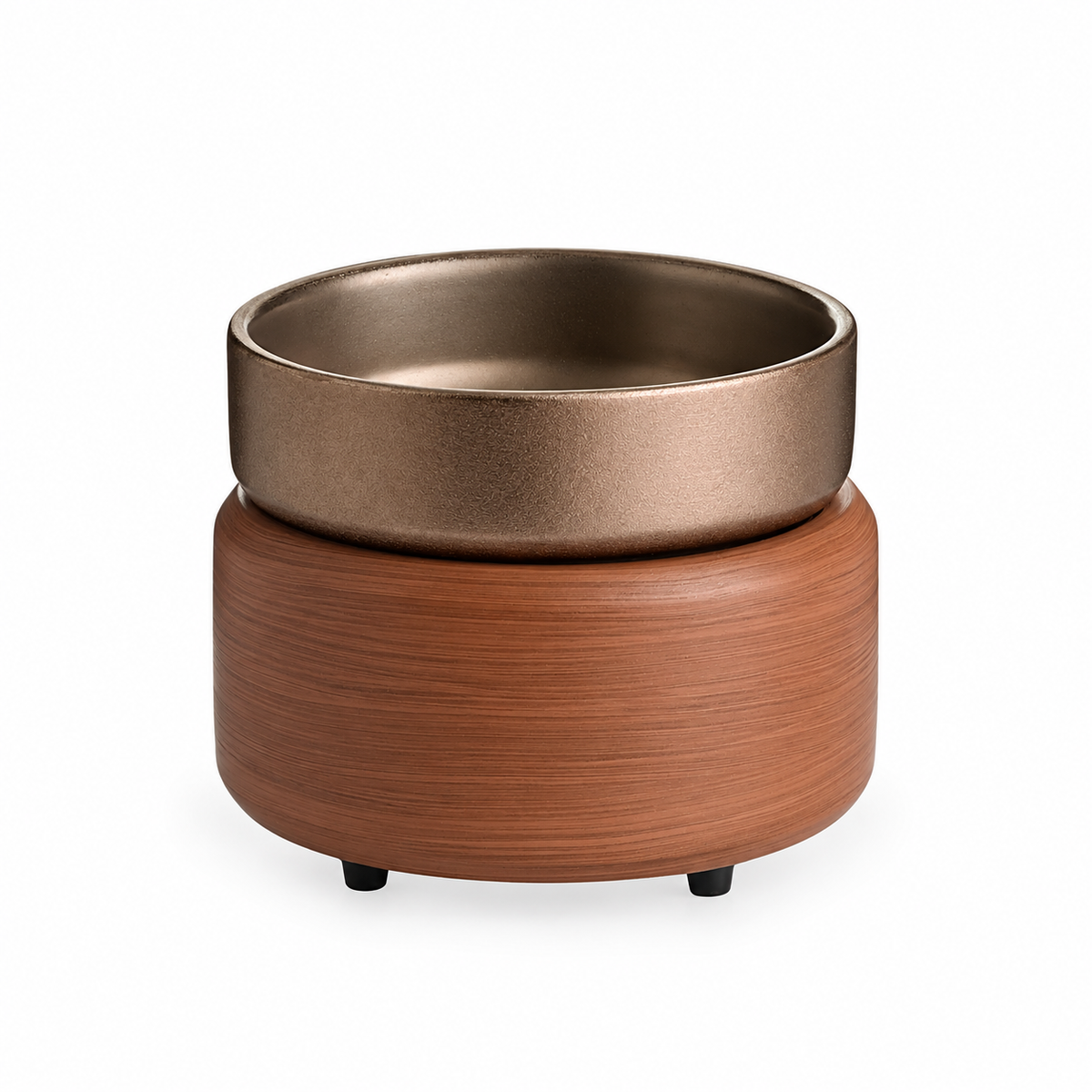 Pewter and walnut 2-in-1 fragrance warmer
