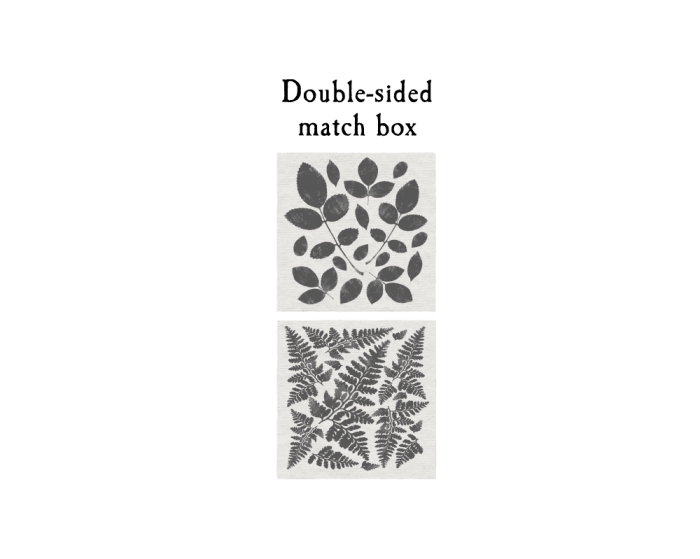 Small Double-sided Match Box in Botanical Leaves & Ferns