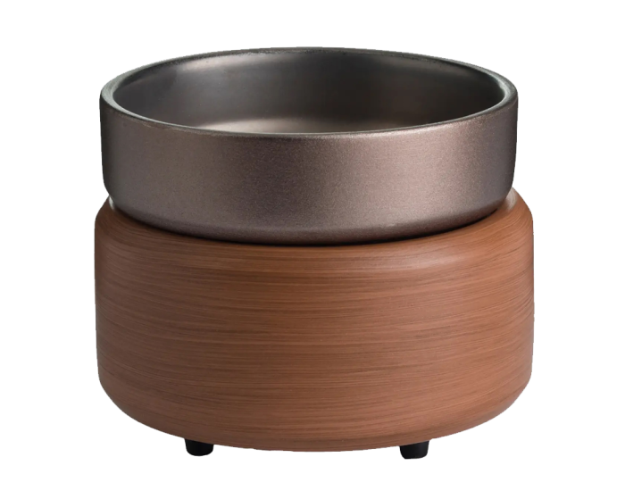 2-in-1 Fragrance Warmer in Pewter & Walnut