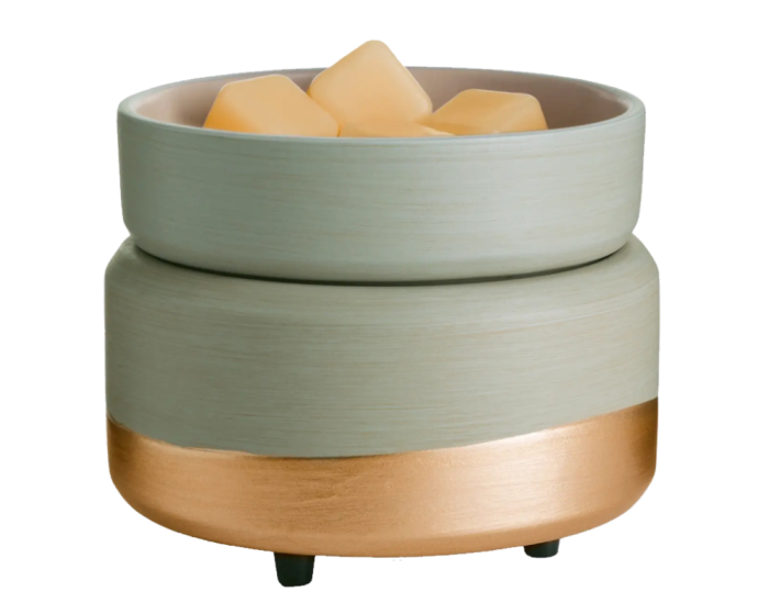 2-in-1 Fragrance Warmer in Green & Gold